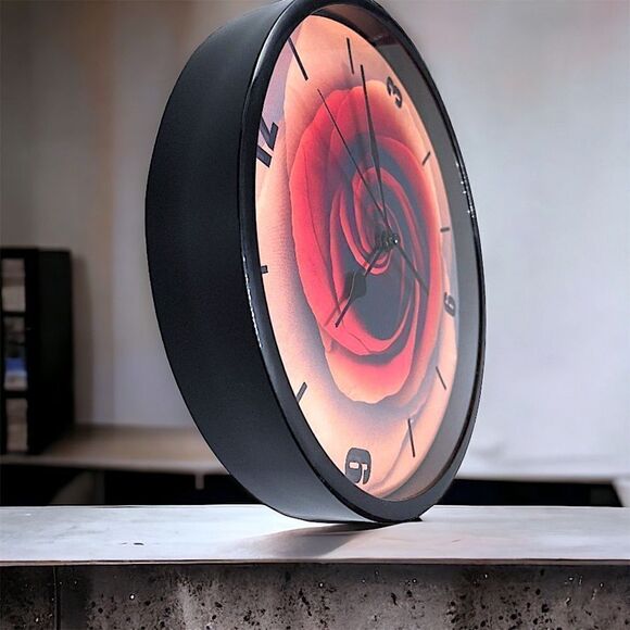 Gorgeous Rose 🌹 Wall Clock l Wall hanging l Battery operated l Hone Decor l NIB - Picture 3 of 10